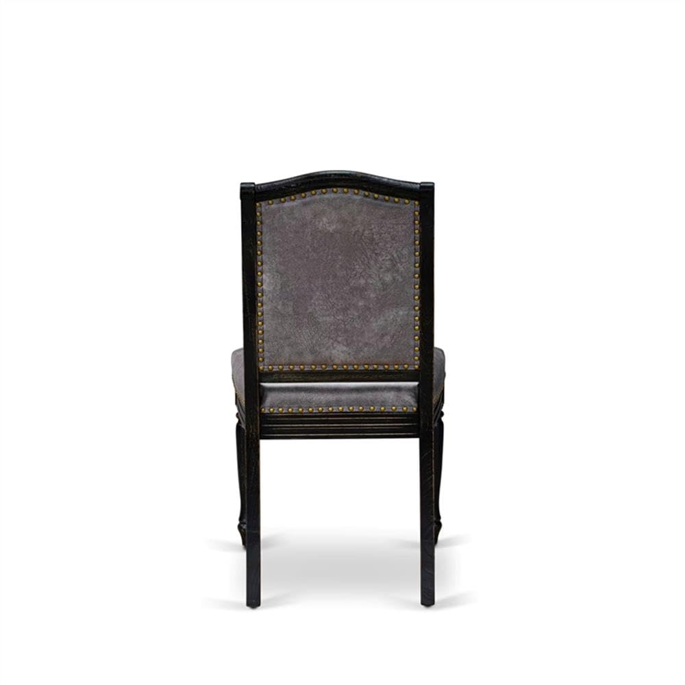 Black Acacia Wood Dining Chairs Set of 2 Y619536