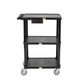 3-Shelf Mobile Utility Cart with 3 Outlets and 8' Cord, Black L751