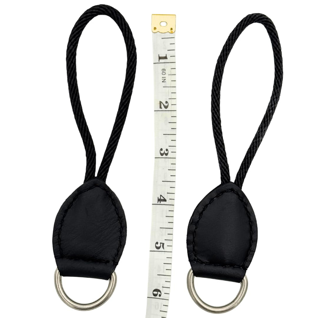 Black Leather Dee Ring Savers for Western Saddles N4097