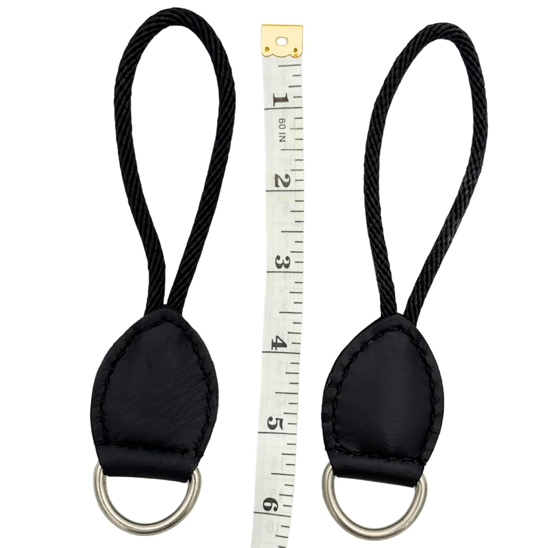Black Leather Dee Ring Savers for Western Saddles N4097