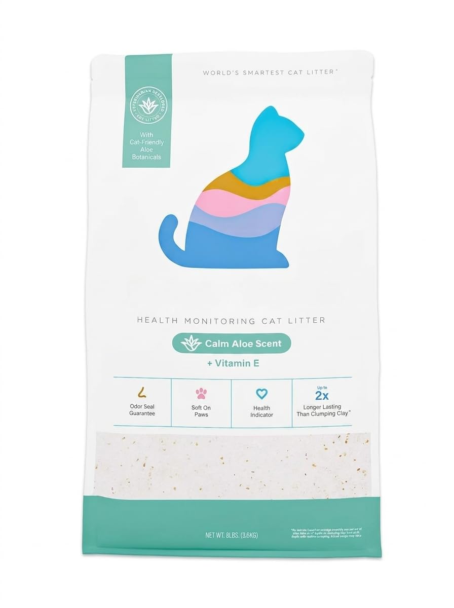Cat Litter, Calm Aloe Scent with Vitamin E, Non-Clumping Silica Crystals, 8 Lbs H60462