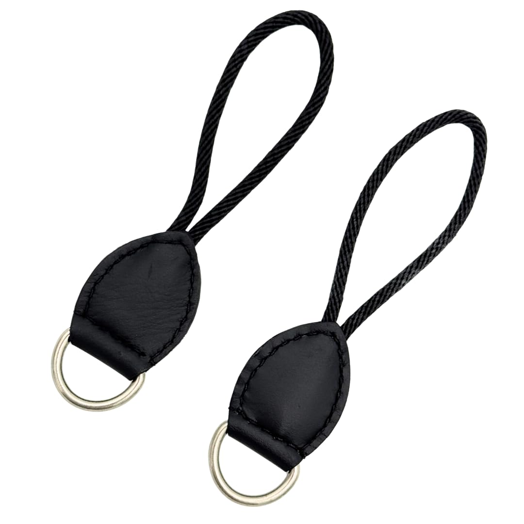 Black Leather Dee Ring Savers for Western Saddles N4097