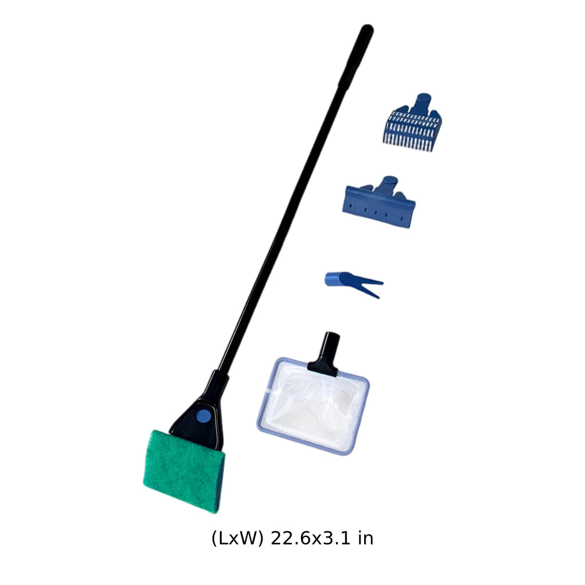 5 in 1 Aquarium Cleaning Kit with Algae Scraper Gravel Rake Fish Net and Brush Z7121