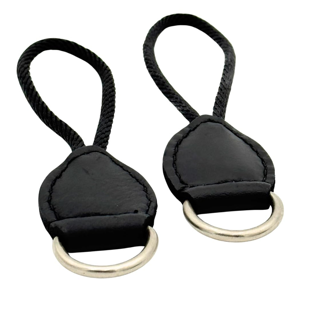Black Leather Dee Ring Savers for Western Saddles N4097