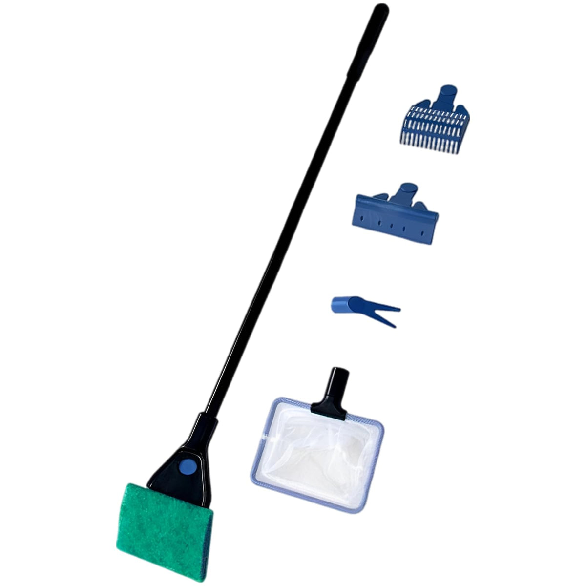 5 in 1 Aquarium Cleaning Kit with Algae Scraper Gravel Rake Fish Net and Brush Z7121