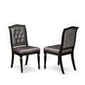 Black Acacia Wood Dining Chairs Set of 2 Y619536