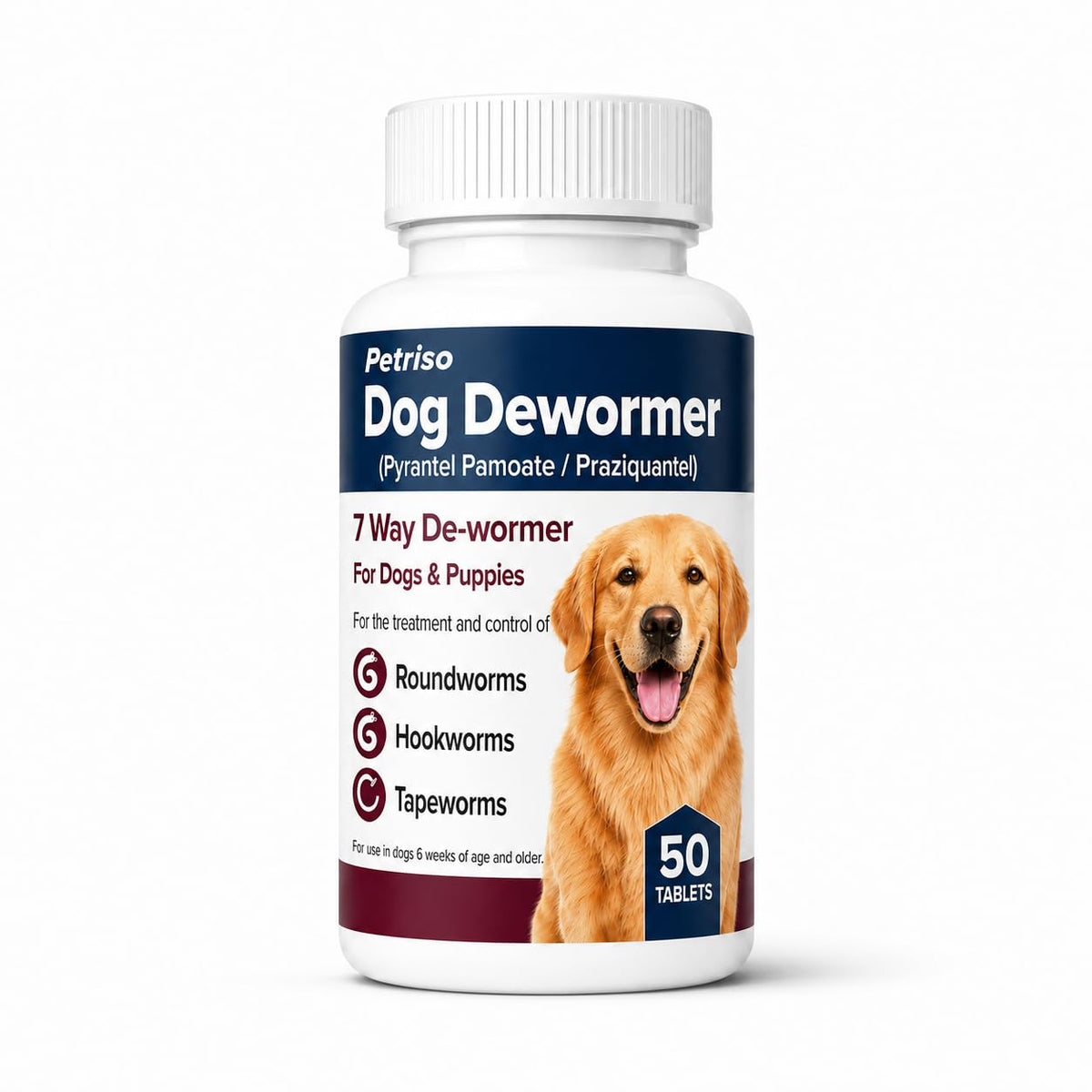 Dewormer for Dogs, 50 Tablets J7723