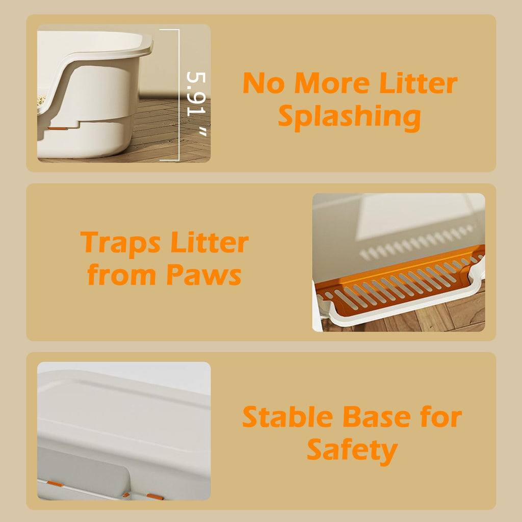 Large High Sides Low Entry Cat Litter Box X1720