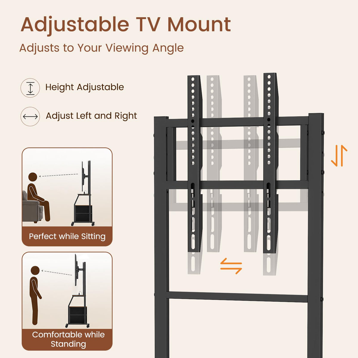 Rolling TV Stand for 32-55 Inch TVs S856