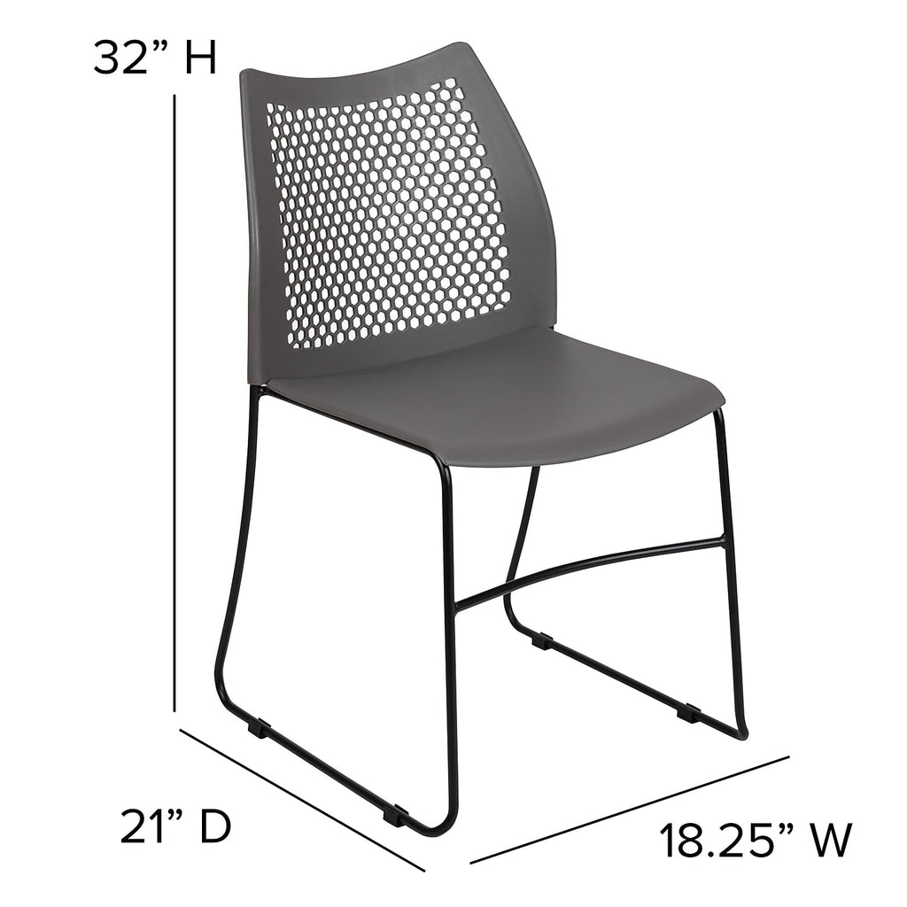 Gray Stack Chair with Air-Vent Back F143862