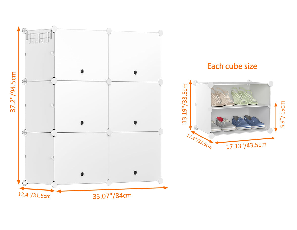 24 Pair Modular Shoe Rack Organizer H183874