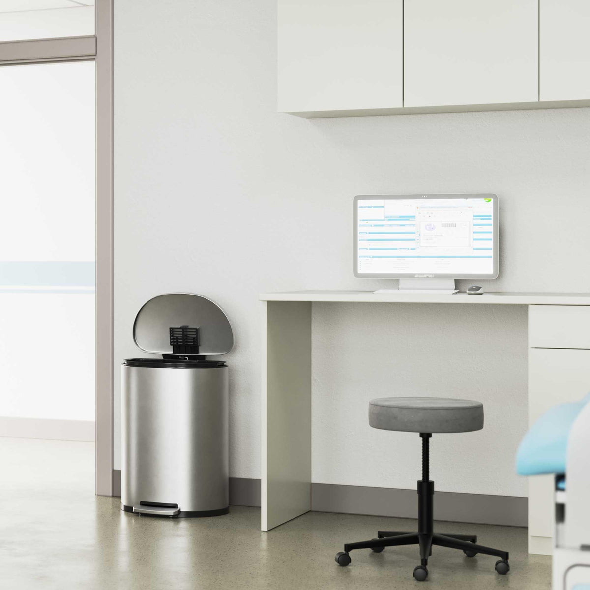 50L Stainless Steel Step Trash Can with Odor Filter and Removable Bucket W152