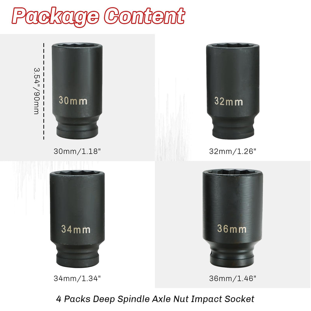 Heavy Duty Ball Joint Press and U Joint Removal Tool Kit & 1/2-Inch Drive Impact Socket Set F6020