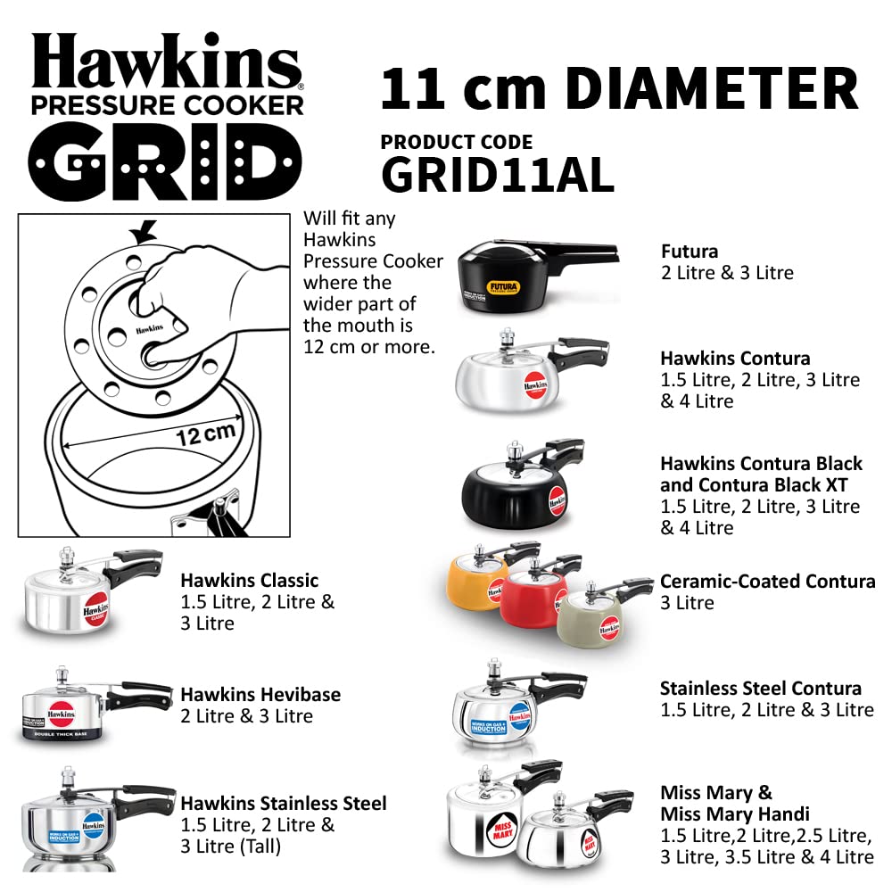 11 cm Aluminium Pressure Cooker Grid K832