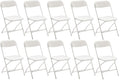 White Plastic Folding Chairs Set of 10 Steel Frame G806440