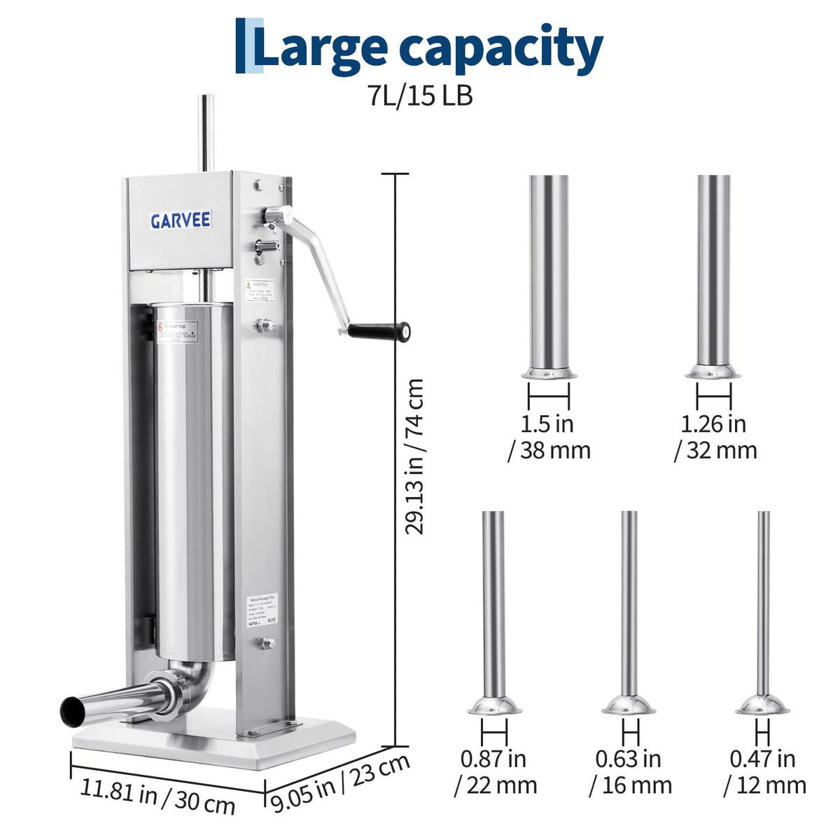 7L Stainless Steel Manual Sausage Stuffer Q884