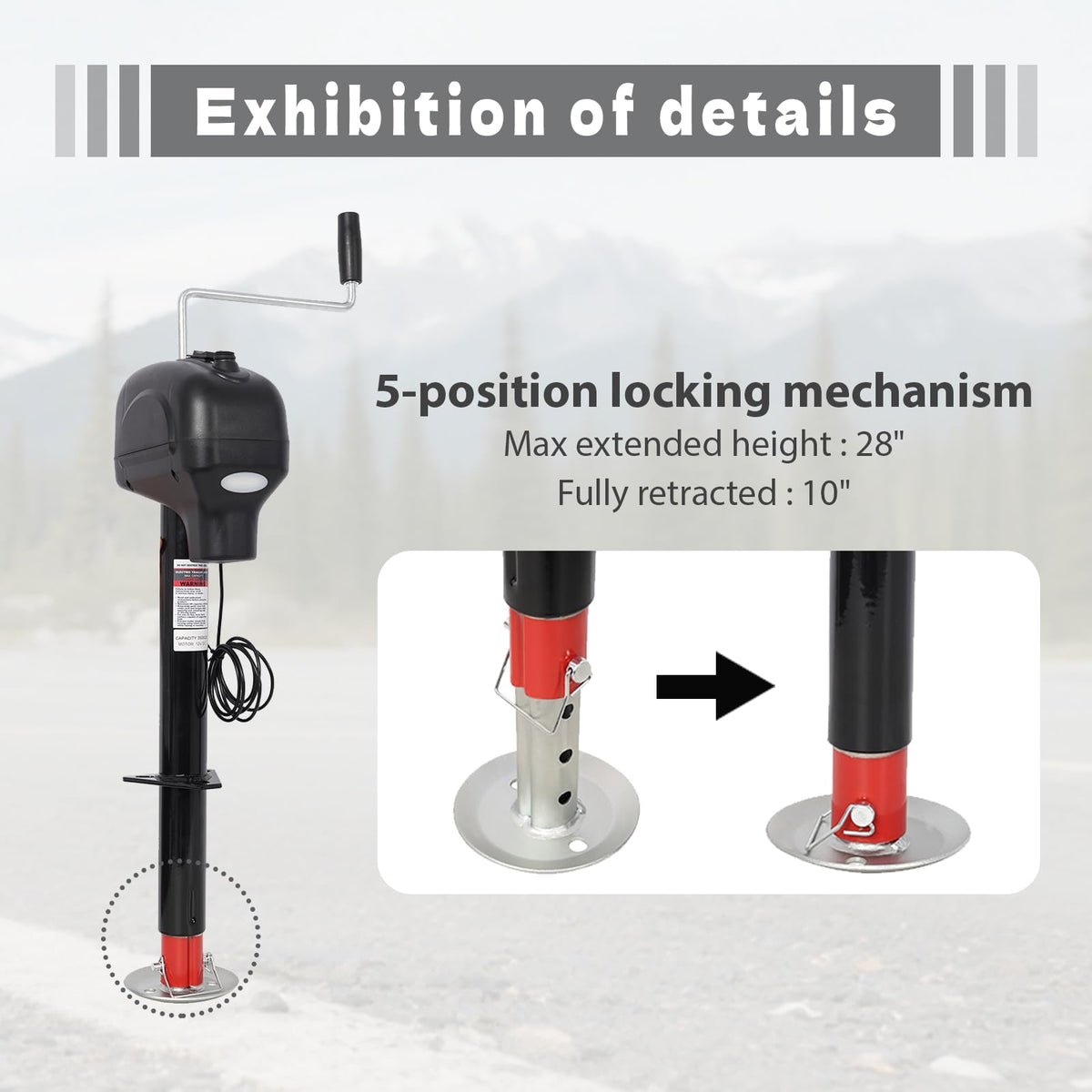 Electric Power Tongue Jack 3500lbs 12V DC E317171