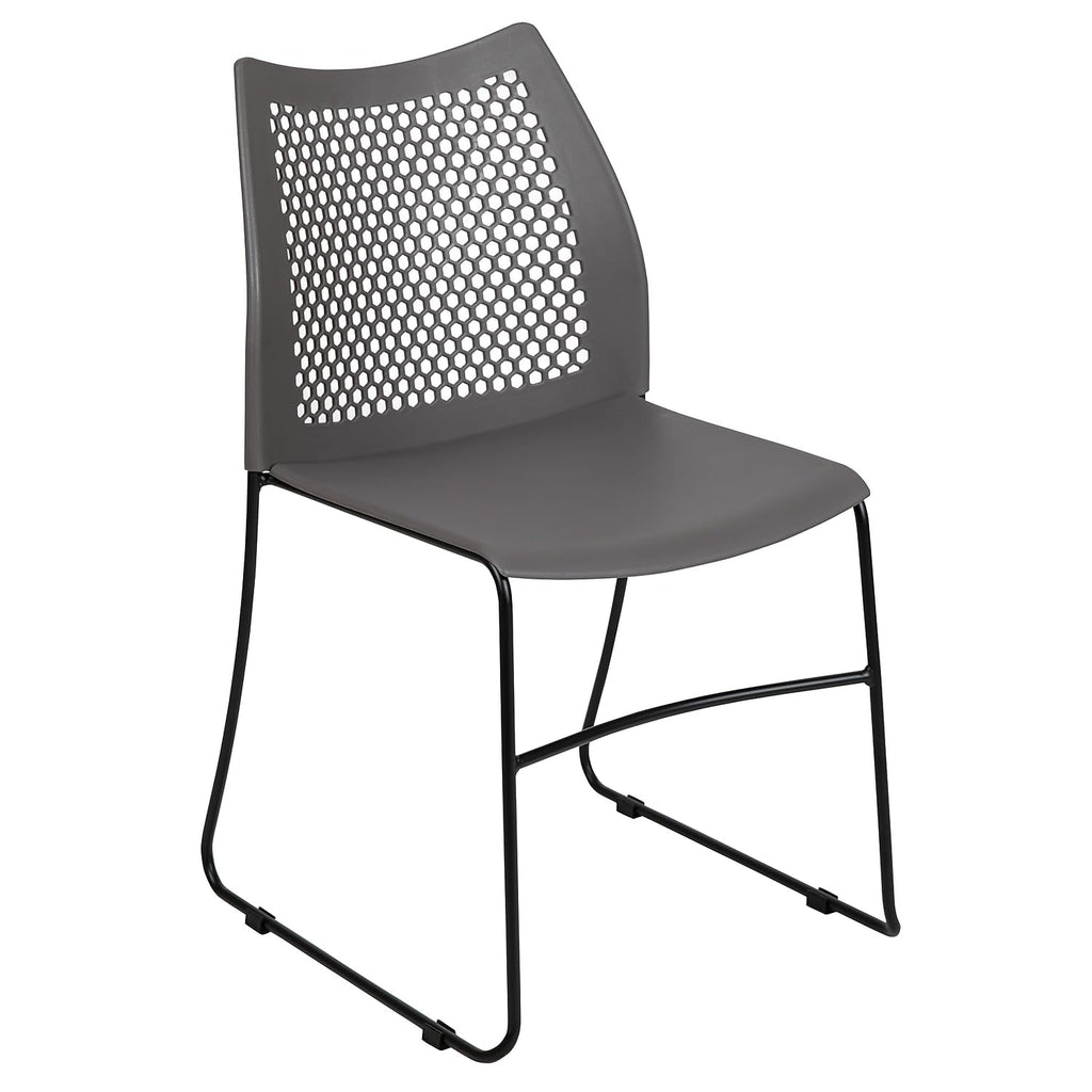 Gray Stack Chair with Air-Vent Back F143862