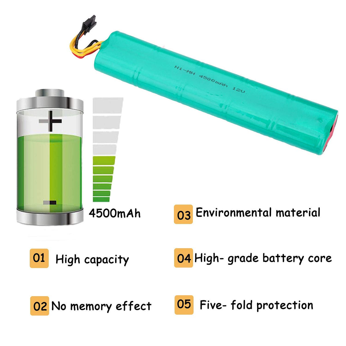 12V Ni-MH Rechargeable Vacuum Cleaner Battery Pack V312
