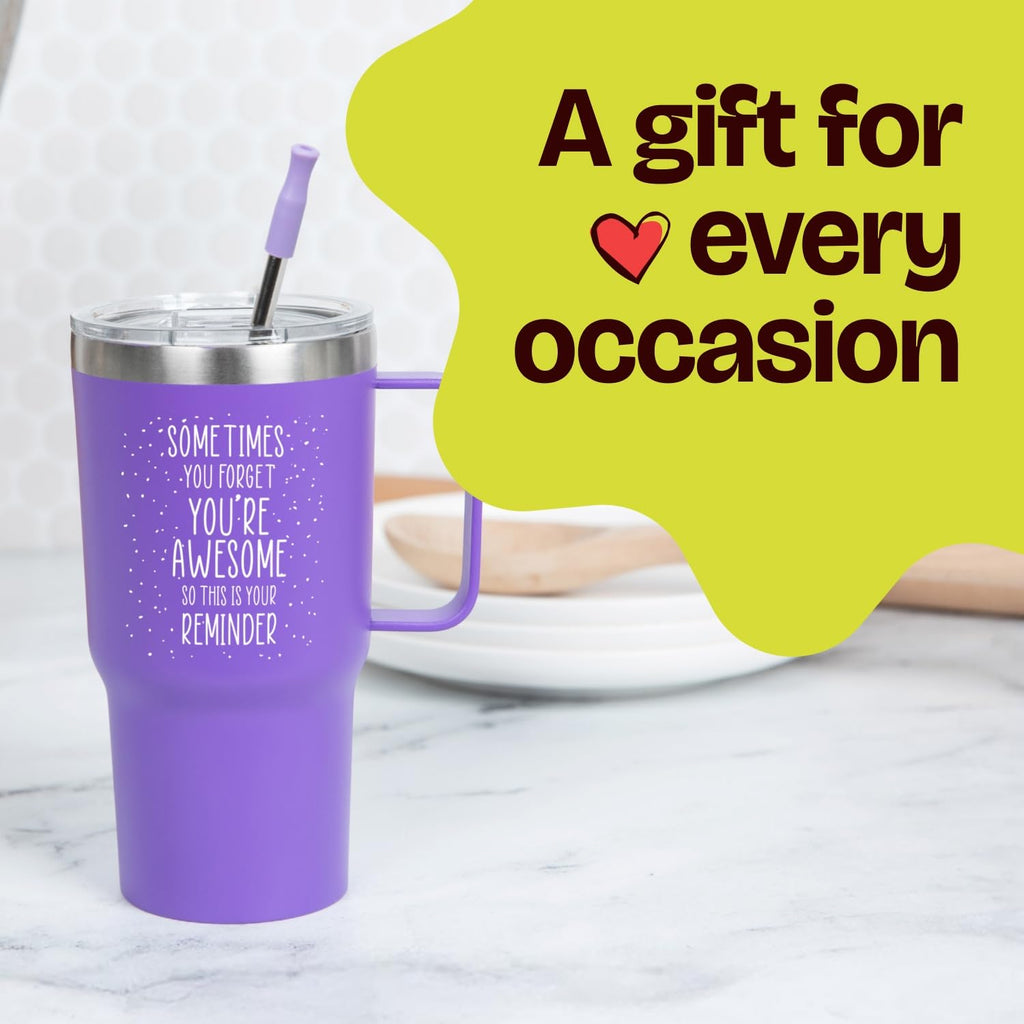 20 Ounce Vacuum Insulated Tumbler With Handle Purple X528