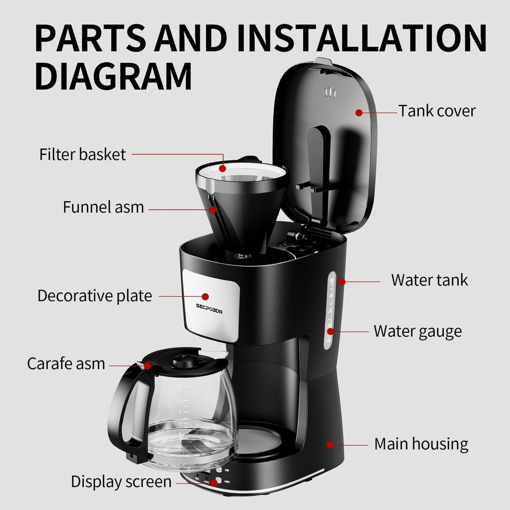 12 Cup Programmable Coffee Maker with Reusable Filter Q9794