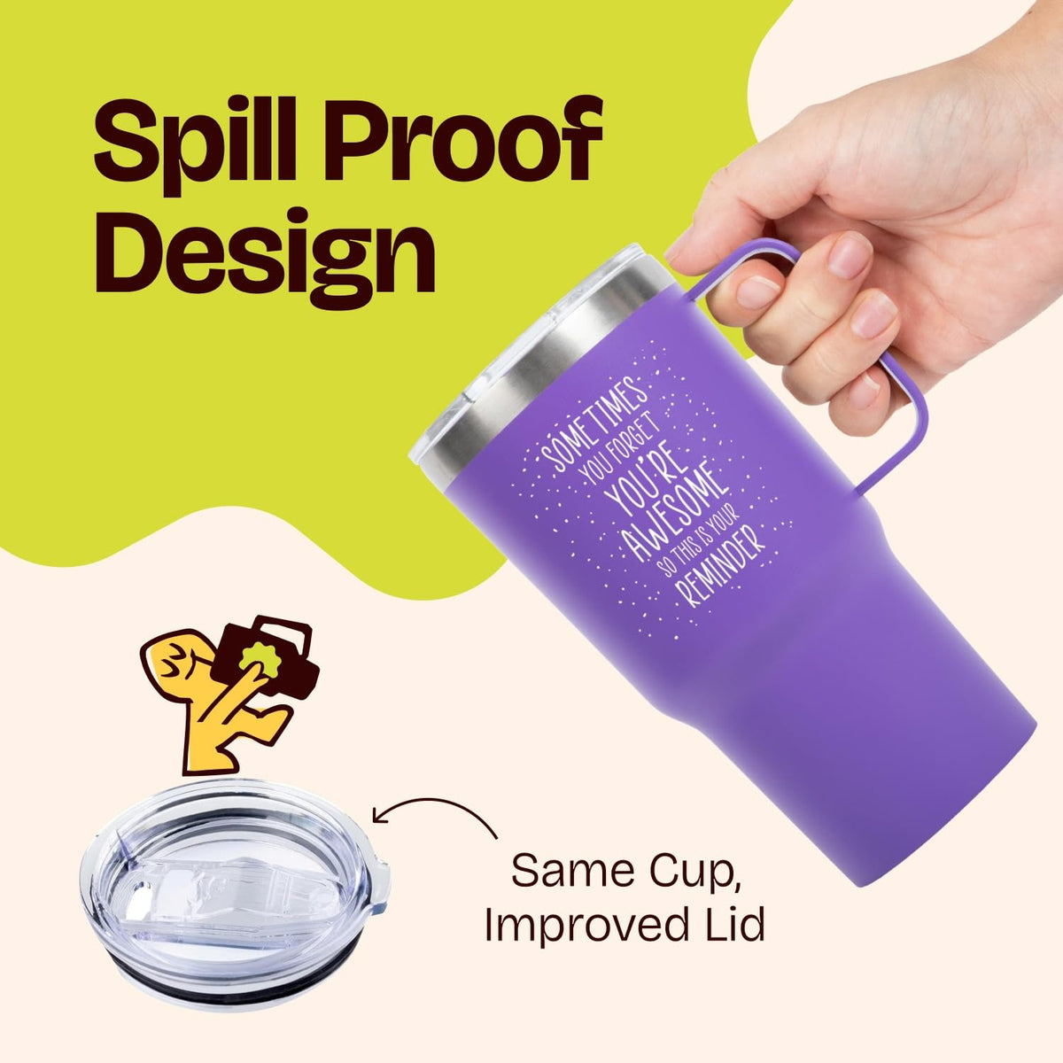 20 Ounce Vacuum Insulated Tumbler With Handle Purple X528