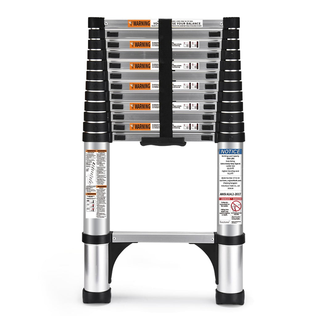 12.5 FT Aluminum Telescoping Ladder 330lbs N287035