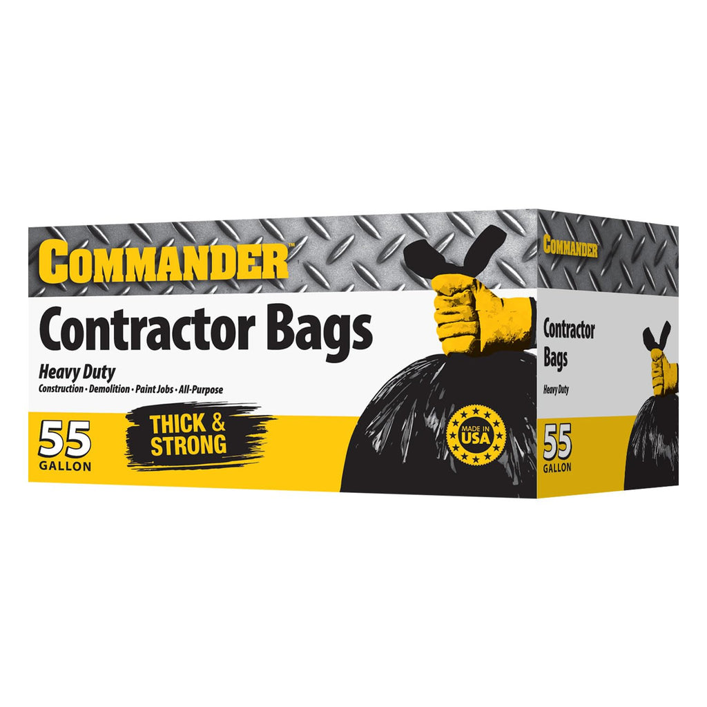 55 Gallon Heavy Duty Contractor Bags with Flap Ties, Pack of 20 M572900