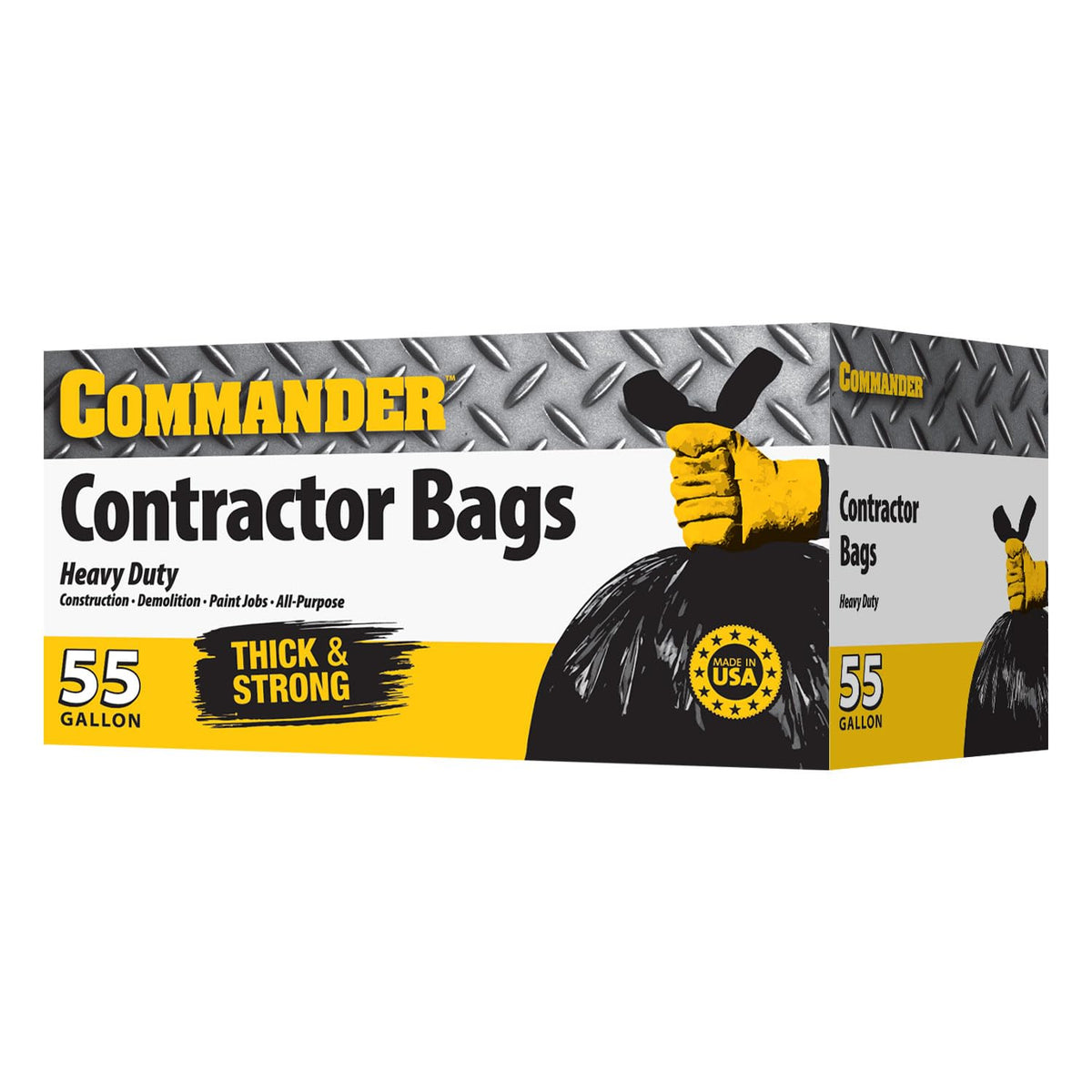 55 Gallon Heavy Duty Contractor Bags with Flap Ties, Pack of 20 M572900