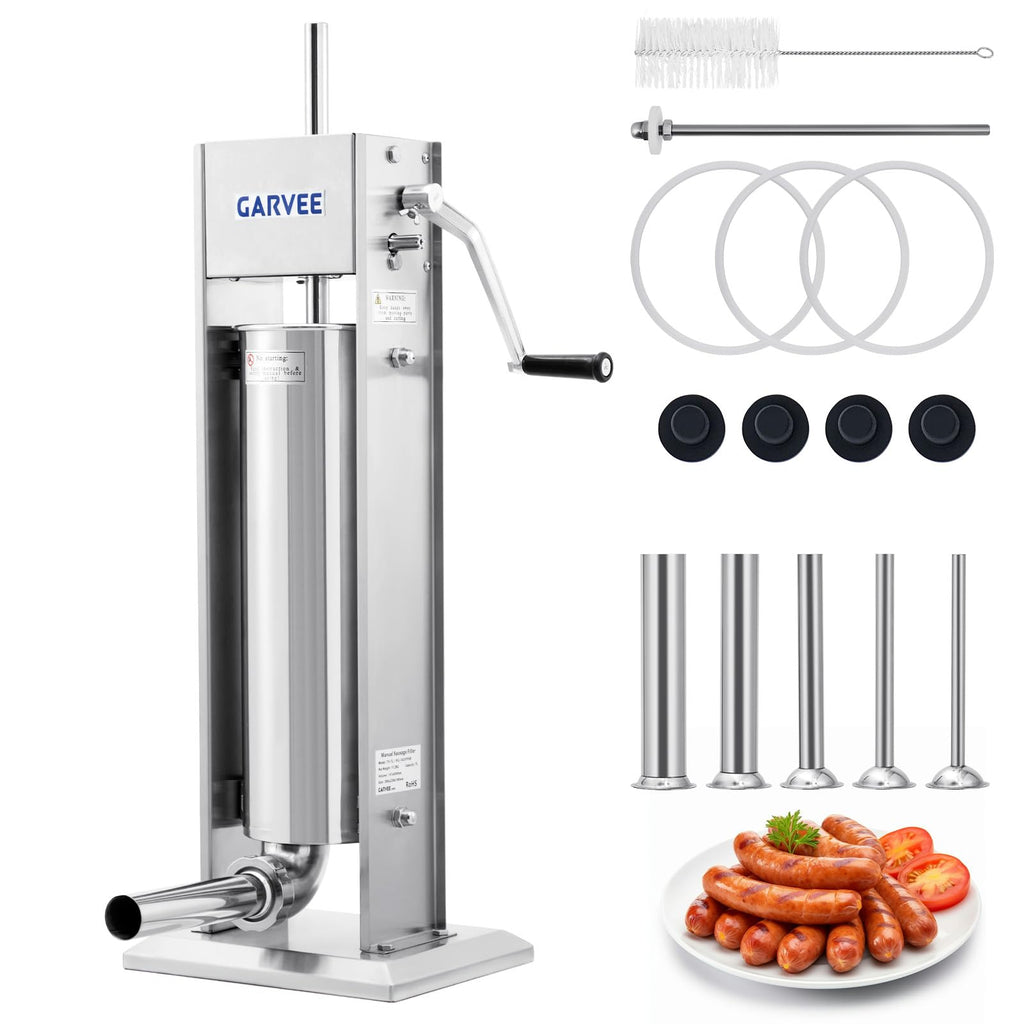 7L Stainless Steel Manual Sausage Stuffer Q884