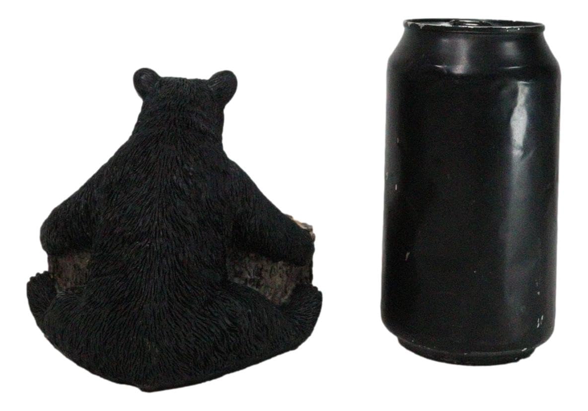 Black Bear Tree Trunk Coaster Holder with 4 Coasters F949