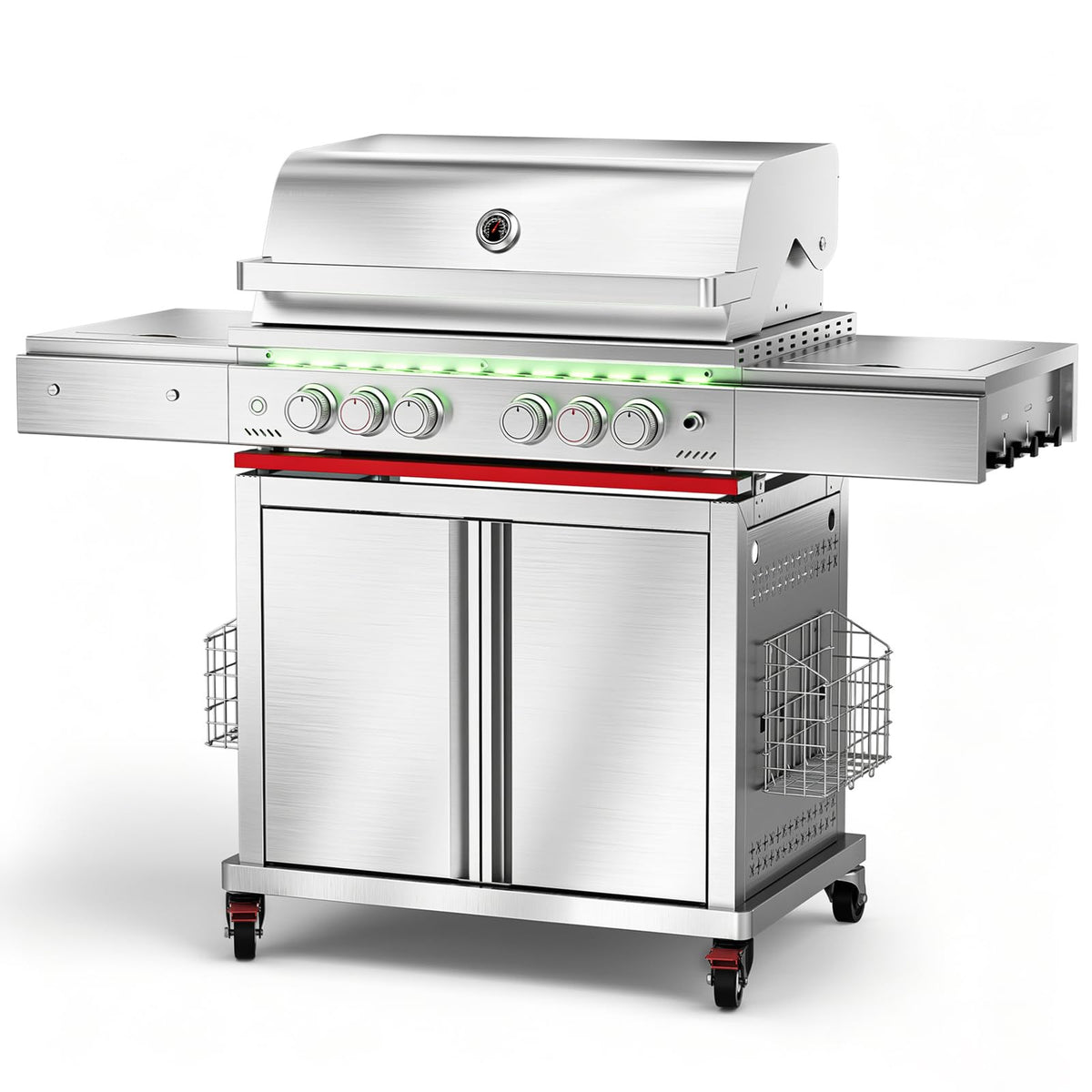Heavy-duty SUS304 Stainless Steel 6-Burner Propane Gas Grill H204881