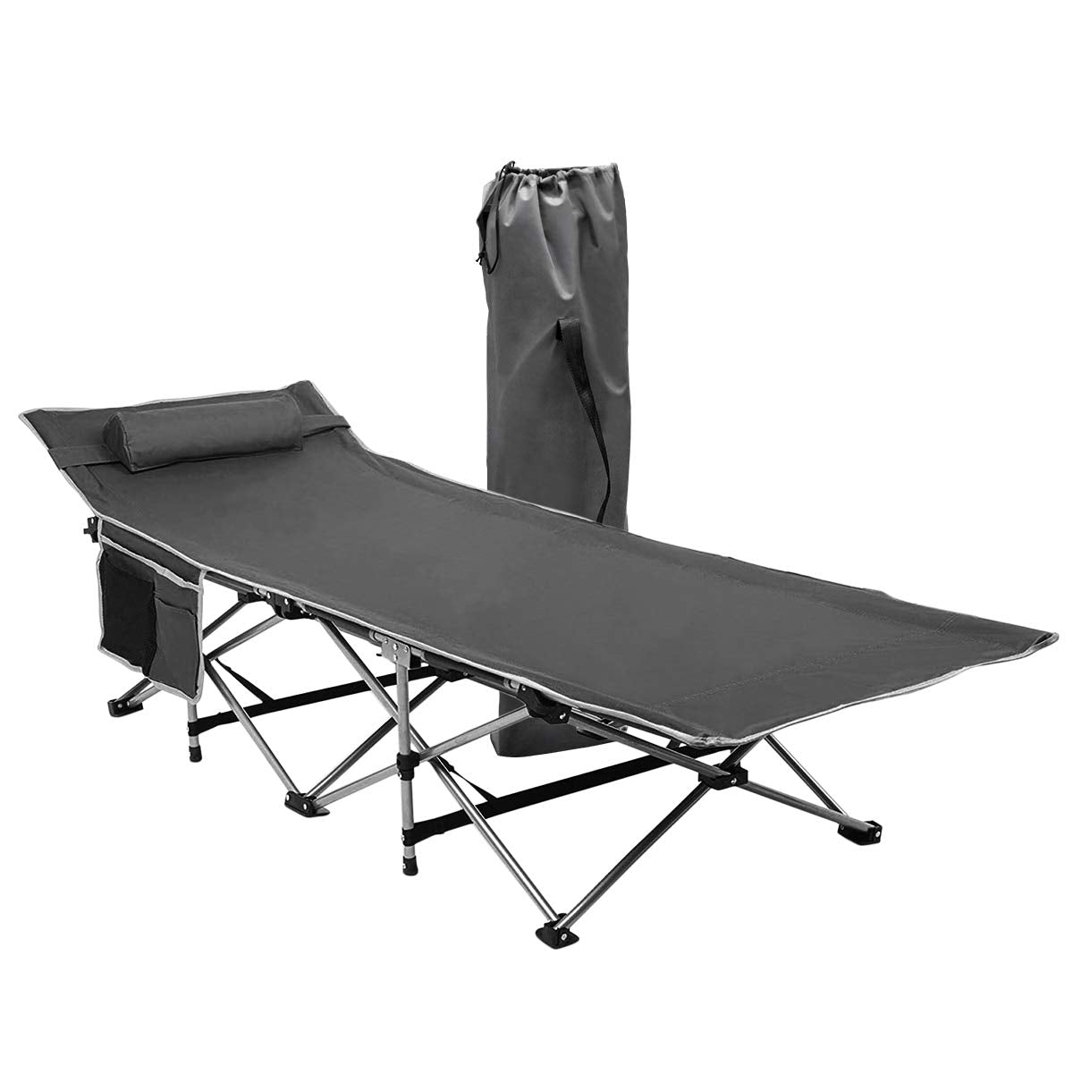 Folding Lightweight Portable Heavy Duty Travel Cot with Large Pocket E567533