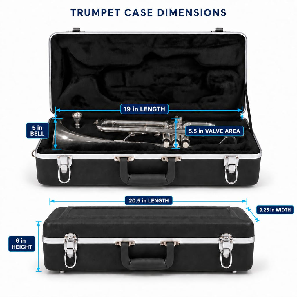 Lightweight ABS Hard Case for Bb Trumpet, Black R246