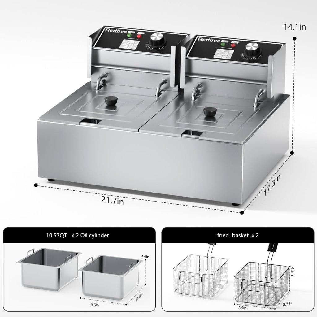 Commercial Deep Fryer with Double Baskets S4665