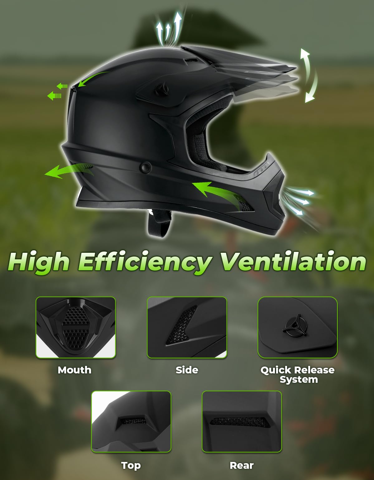 Kids Full Face Motorcycle Helmet G65569