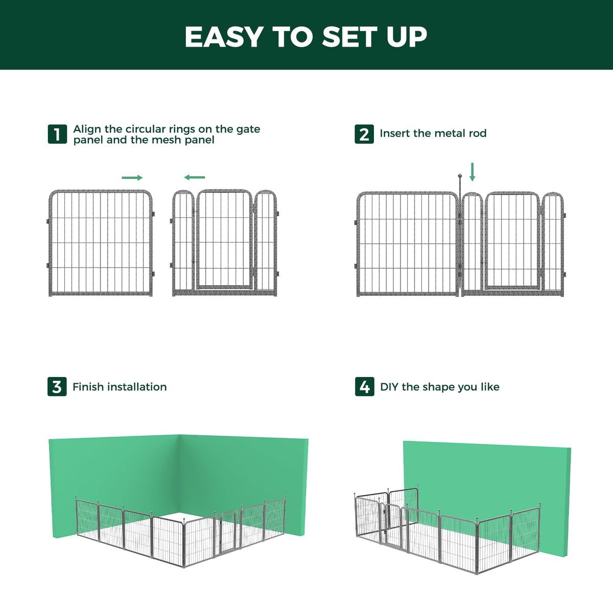 24" H 16 Panels Dog Playpen S65221