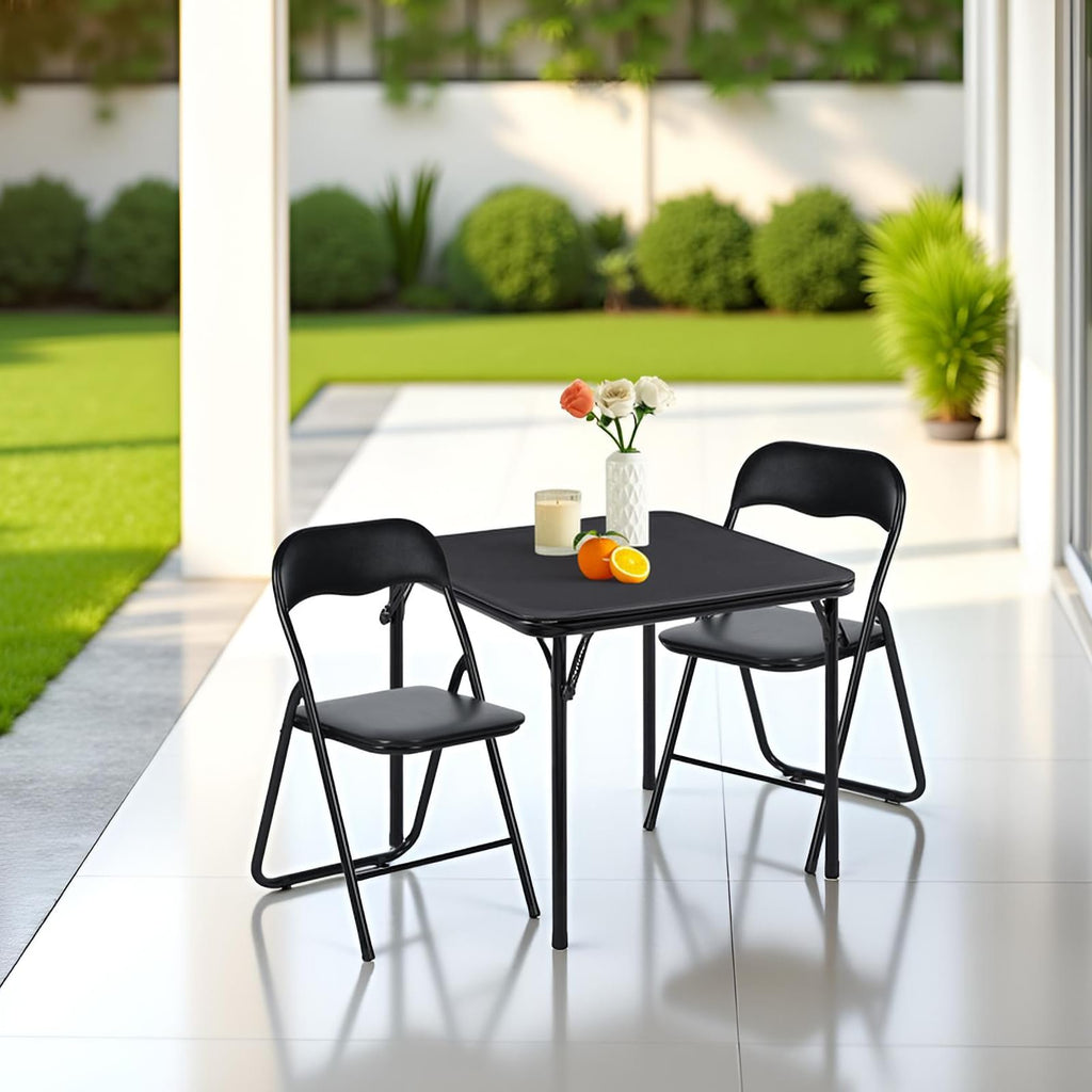 Square Folding Card Table 31.5 Inch PVC Top Metal Frame I704237
