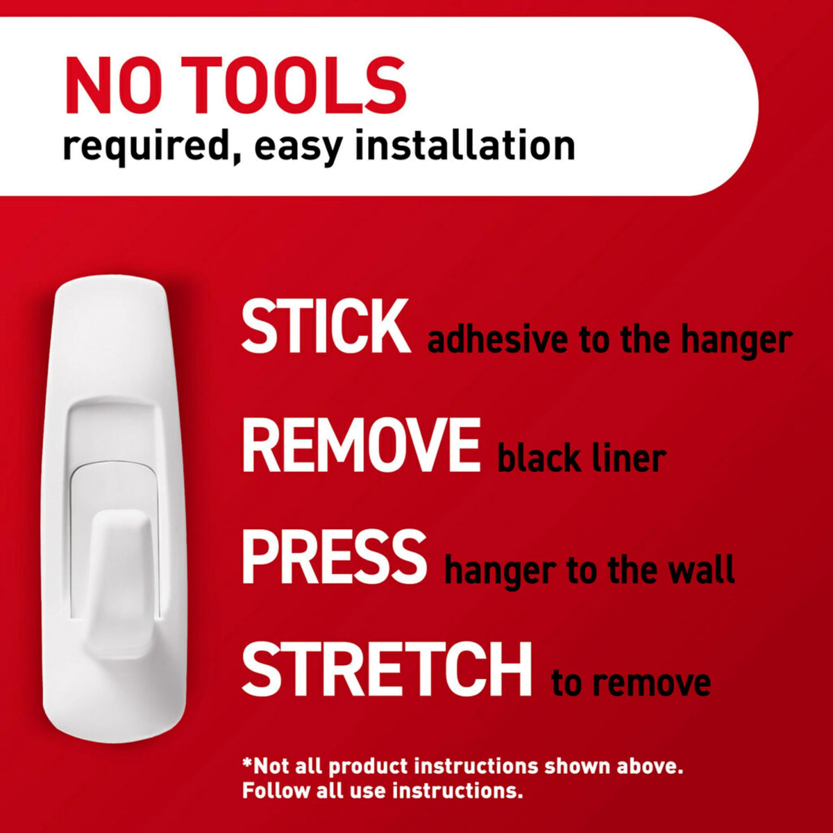 Large Utility Hooks, 7 Hooks, 12 Strips C4483
