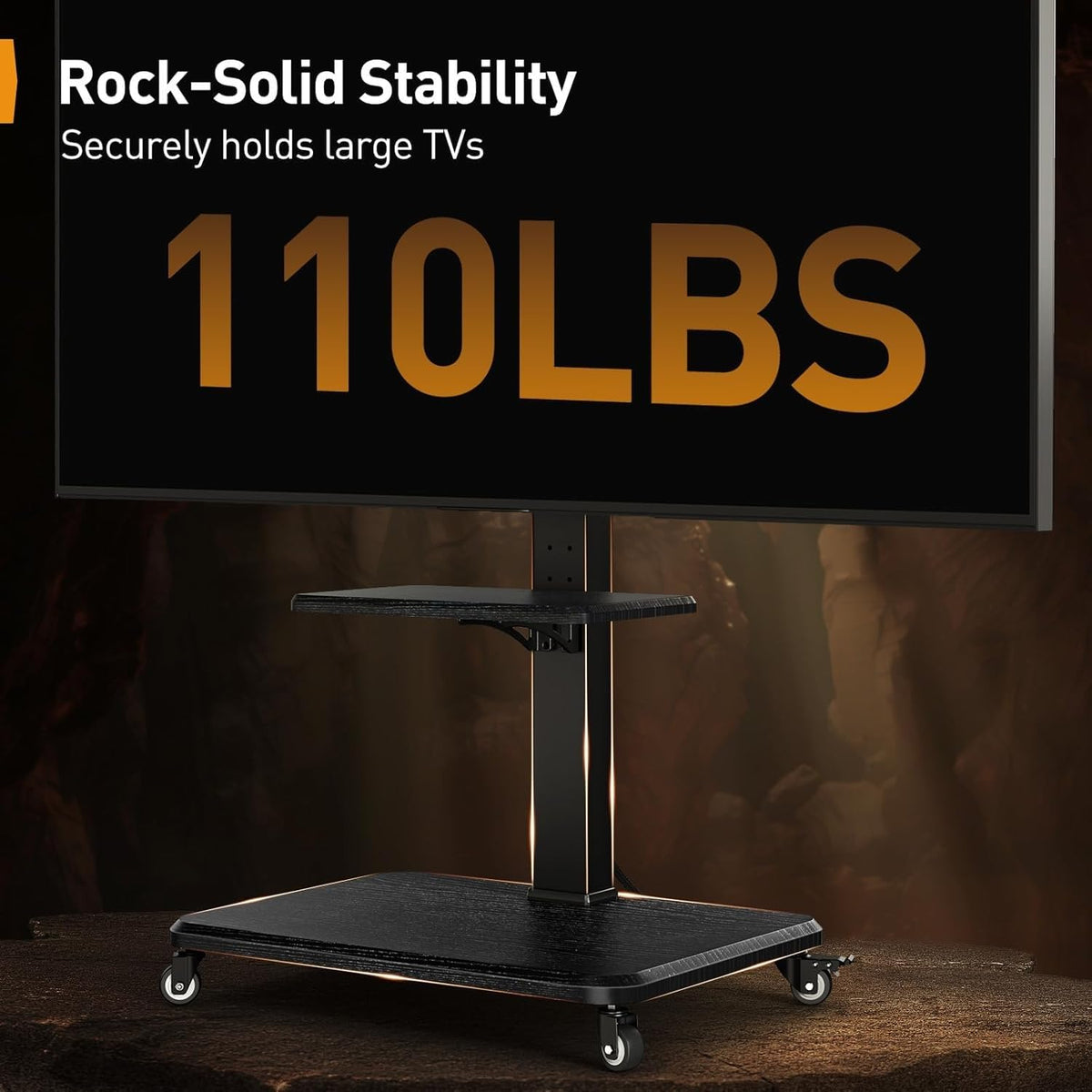 Rolling TV Stand with Wheels for 30-75 Inch TVs Z10459