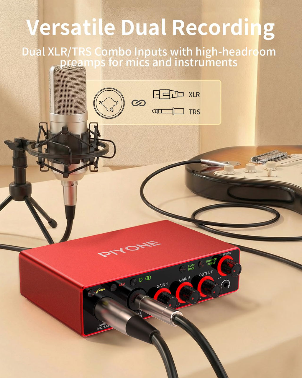 2X2 24-bit/192kHz Audio Interface with XLR/TRS Combo Input R766661