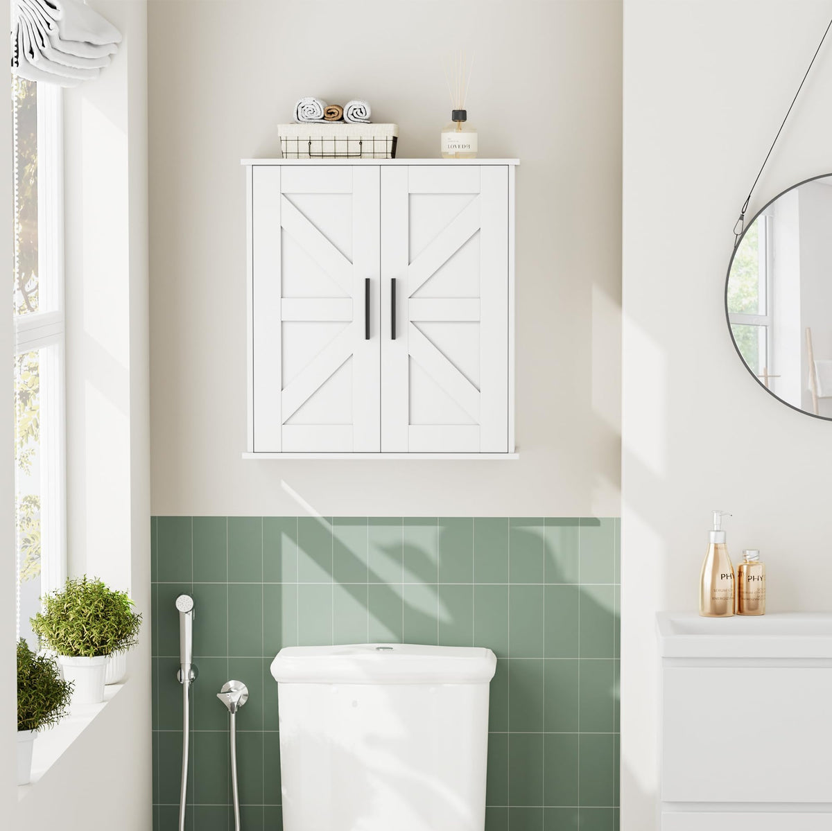Bathroom Wall Cabinet with Adjustable Shelves H173