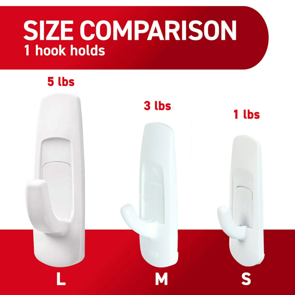Large Utility Hooks, 7 Hooks, 12 Strips C4483