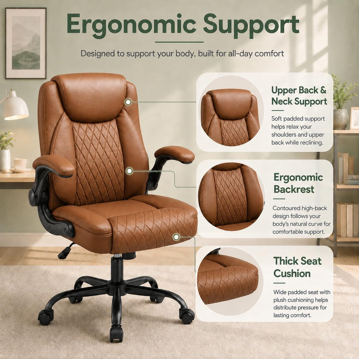 Camel Brown Home Office Chair X224