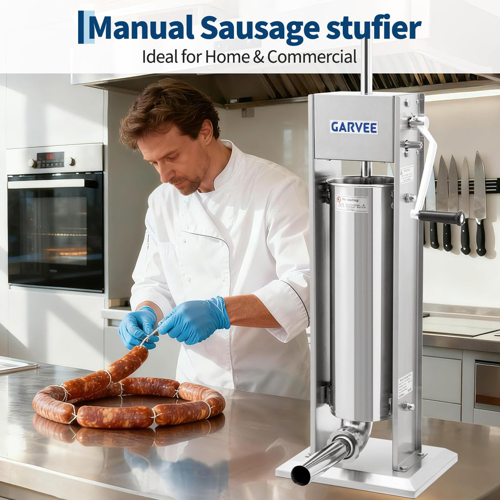 7L Stainless Steel Manual Sausage Stuffer Q884