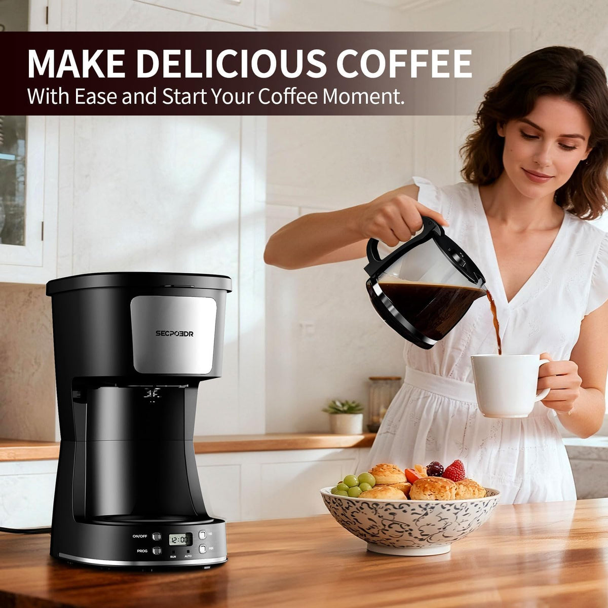 12 Cup Programmable Coffee Maker with Reusable Filter Q9794