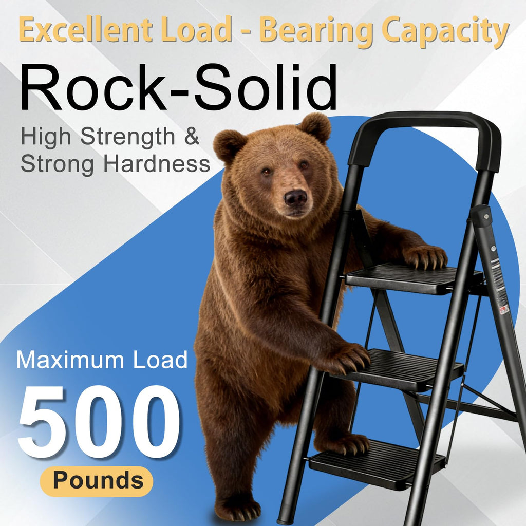 Folding Step Stool with Handrail D490