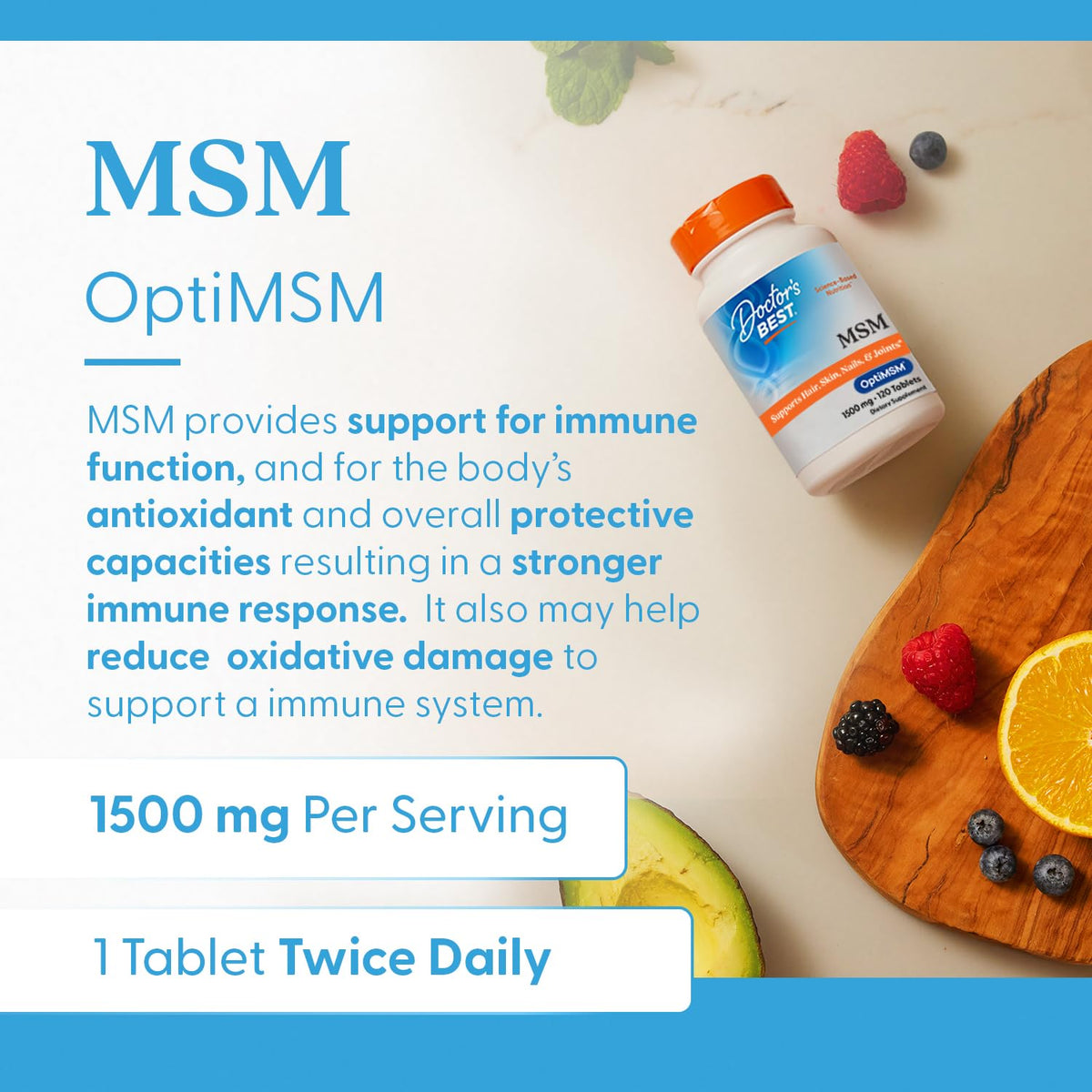 MSM Supplement 1500mg 120 Tablets F221