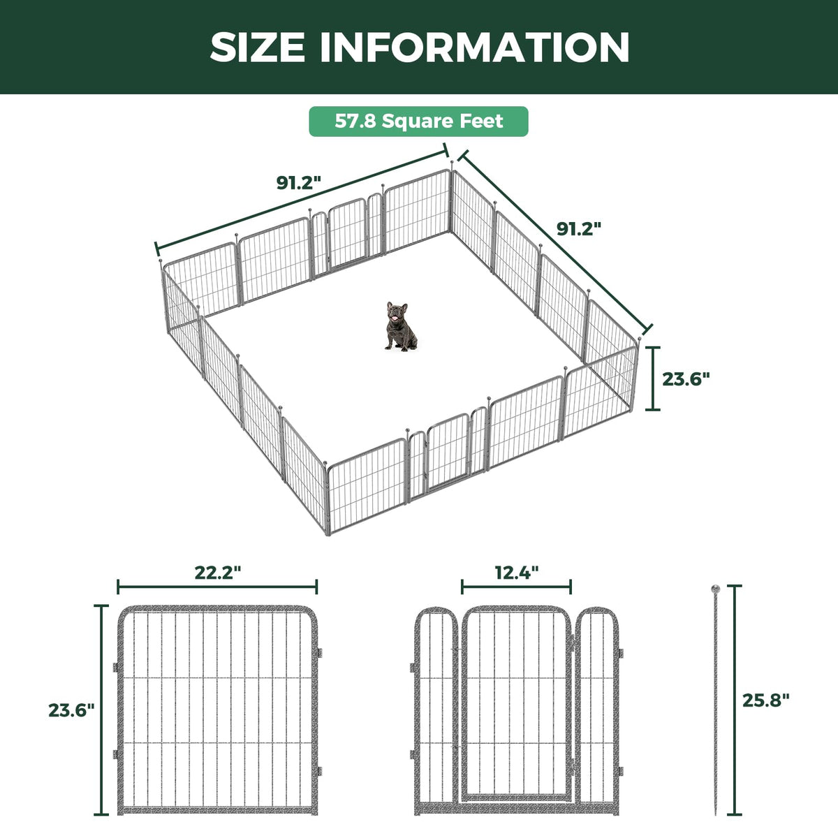 24" H 16 Panels Dog Playpen S65221