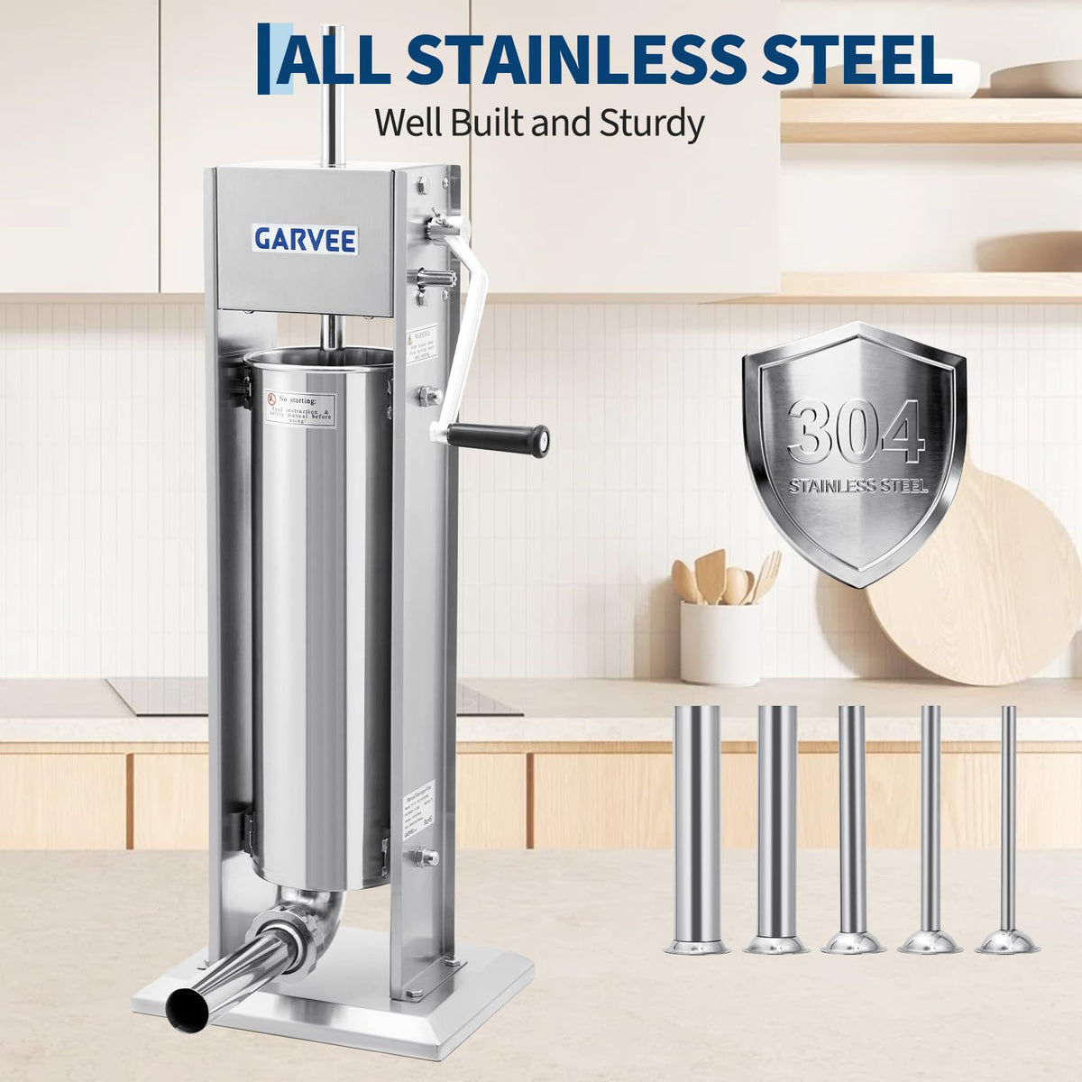 7L Stainless Steel Manual Sausage Stuffer Q884